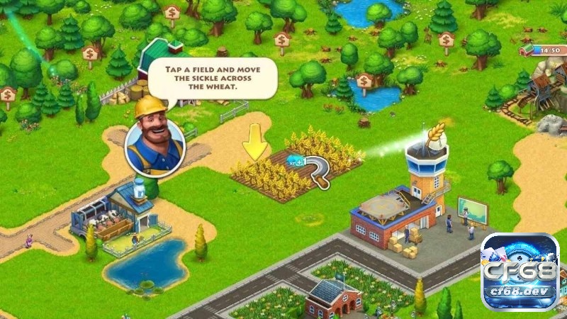 Trong game Township, người chơi sẽ thực hiện các hoạt động trồng trọt, vận chuyển và thu mua vật phẩm hỗ trợ